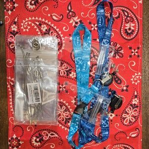 Blue Nautical Lanyard with Badge Reel and Clips Cruise Lanyards